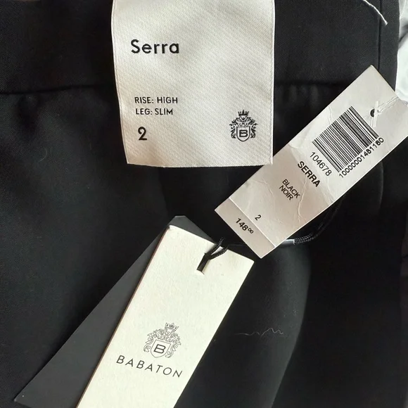 NWT Babaton Serra Pant in Black / Size 2 - Picture 4 of 4